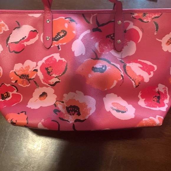 Pink floral Coach bag